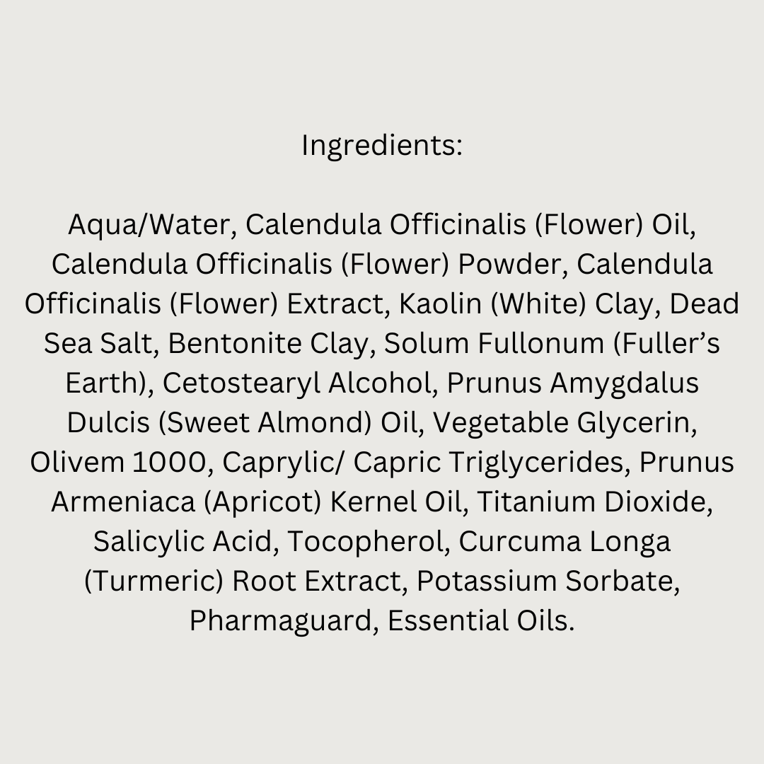 Clarifying Face Mask with Calendula, Sea Salt, Turmeric and BHA (Pack of 2)