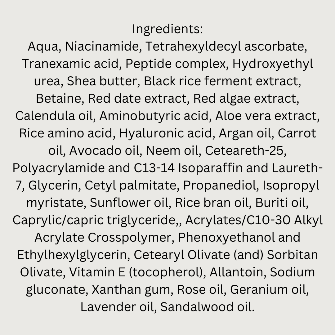 Velvet Dew Daily Repair, Hydrating, Firming and Brightening Cream with Fermented Black Rice Extract, Peptide Complex, Red Algae & Tranexamic Acid, 1.7 FL Oz