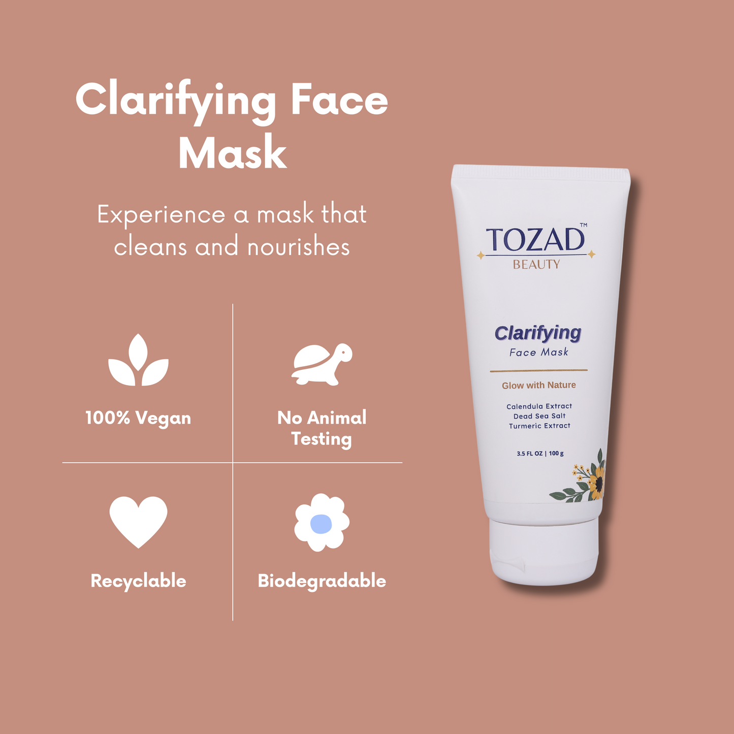 Clarifying Face Mask with Calendula, Sea Salt, Turmeric and BHA